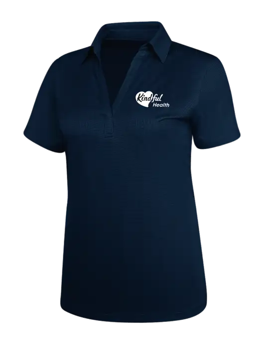 Navy Womens Performance Fine Jacquard Polo w/Kindful Health Logo