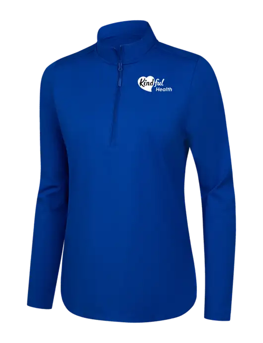  Womens Dark Royal C-FREE Double Knit 1/4-Zip w/Kindful Health Logo