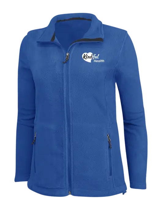 Womens Dark Royal Fleece Jacket w/Kindful Health Logo