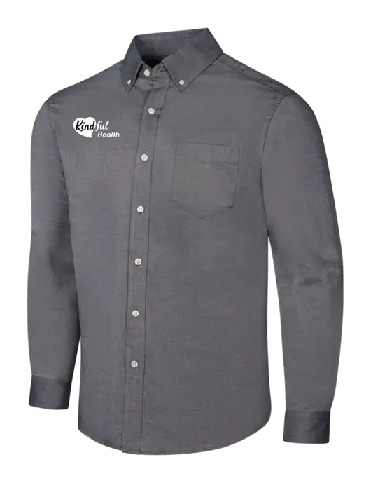 Dark Grey SuperPro Oxford Shirt w/Kindful Health Logo