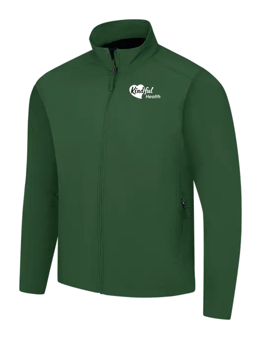 Dark Green Core Soft Shell Jacket w/Kindful Health Logo