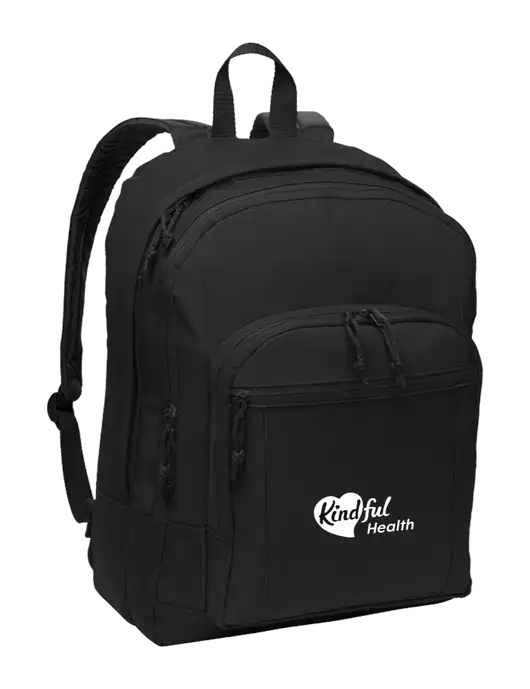 Black Essential Backpack w/Kindful Health Logo