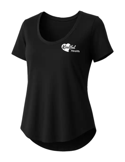 Mercer+Mettle Womens Black Stretch Jersey Relaxed Scoop w/Kindful Health Logo