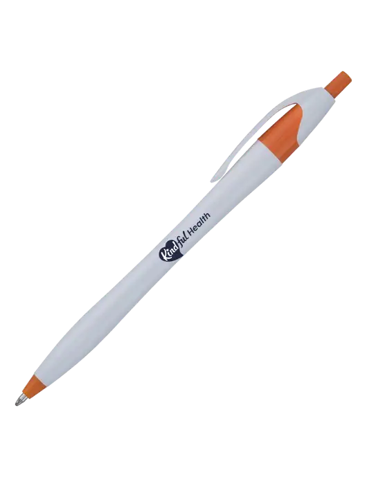Novella Orange/White Splash Pen - Blue Ink w/Kindful Health Logo