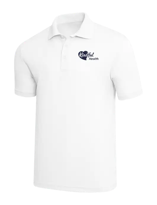 White PosiCharge RacerMesh Polo w/Kindful Health Logo