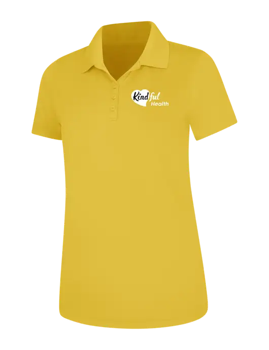 Yellow Womens Dry Zone UV Mesh Polo w/Kindful Health Logo
