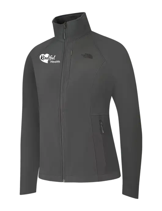 North Face Womens Medium Grey Apex Barrier Soft Shell Jacket  w/Kindful Health Logo