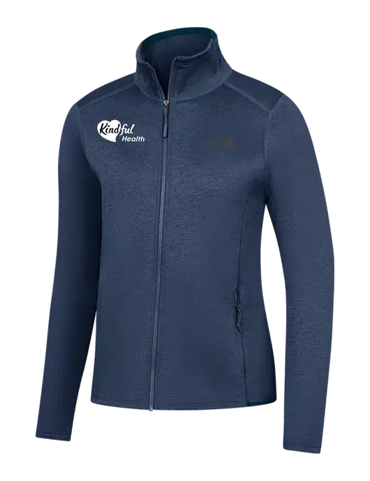 The North Face Womens Navy Heather Skyline Full-Zip Fleece Jacket w/Kindful Health Logo