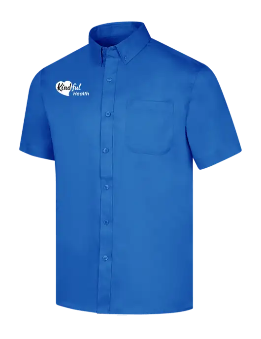 Short Sleeve Royal Blue Superpro React Twill Shirt w/Kindful Health Logo