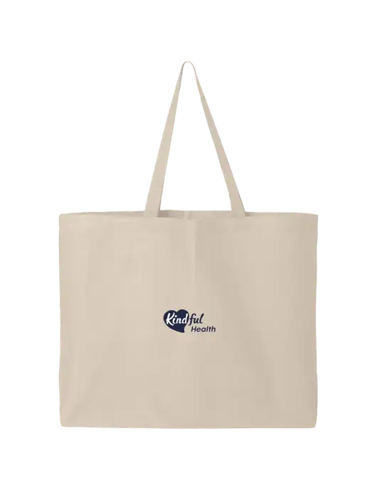 Sturdy Canvas Tan Tote w/Kindful Health Logo