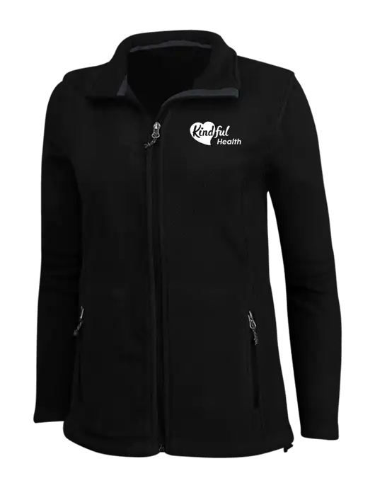 Womens Black Fleece Jacket w/Kindful Health Logo