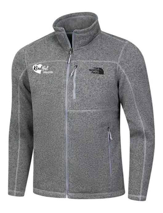 North Face Medium Grey Heather Sweater Fleece Jacket w/Kindful Health Logo