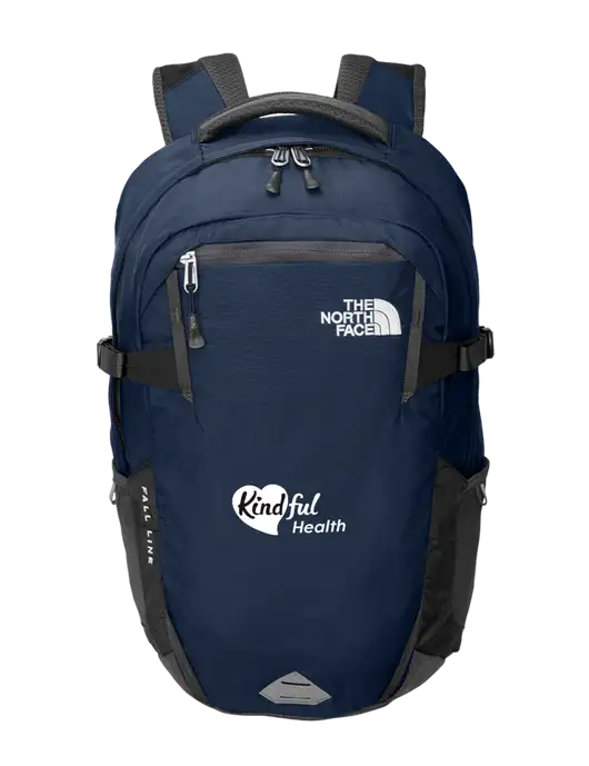 North Face Fall Line Navy and Dark Grey Backpack w/Kindful Health Logo