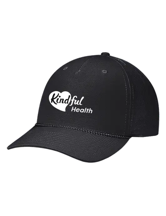 Richardson Laser Perf Performance Black/Black-Grey Rope Cap w/Kindful Health Logo