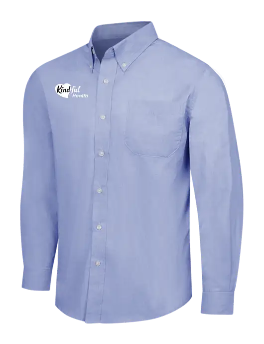 Light Slate Blue Crosshatch Easy Care Shirt w/Kindful Health Logo