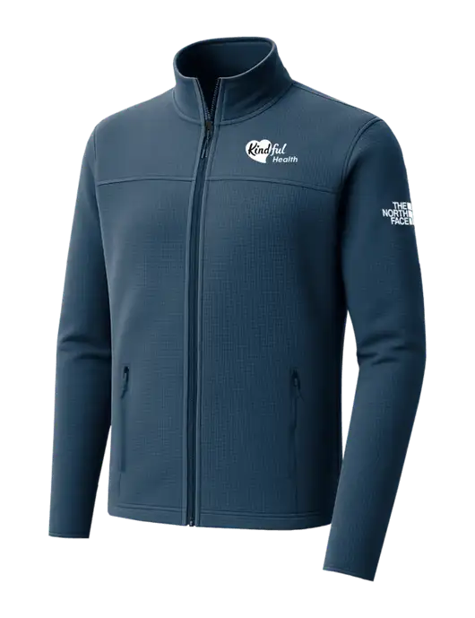 The North Face Aim Full-Zip Light Navy Fleece Jacket w/Kindful Health Logo
