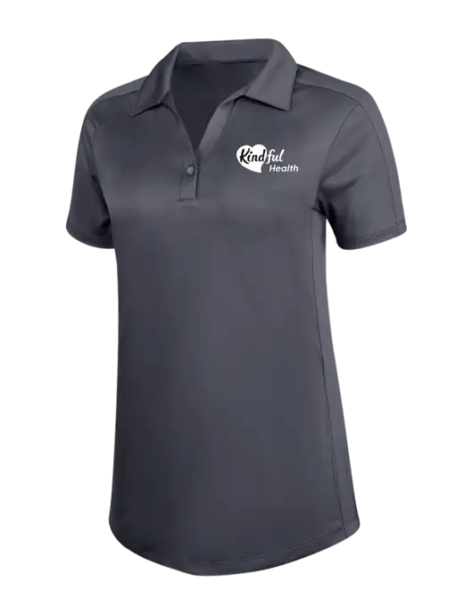 Womens Dark Grey Diamond Jacquard Polo w/Kindful Health Logo