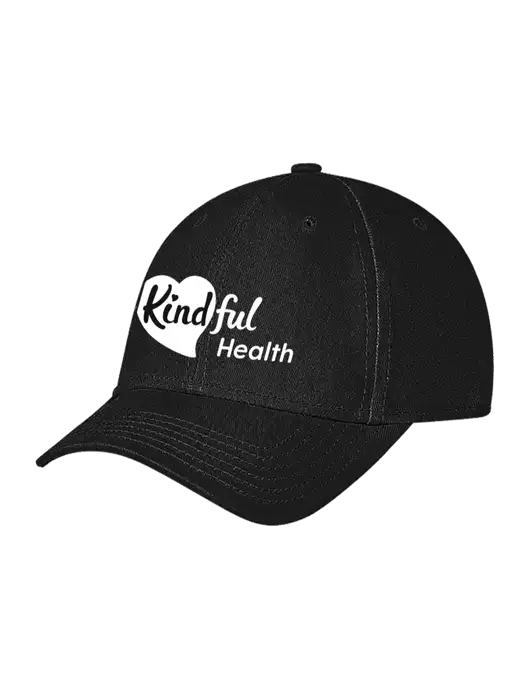 Black Structured Soft Snap Closure Hook & Loop Cap w/Kindful Health Logo