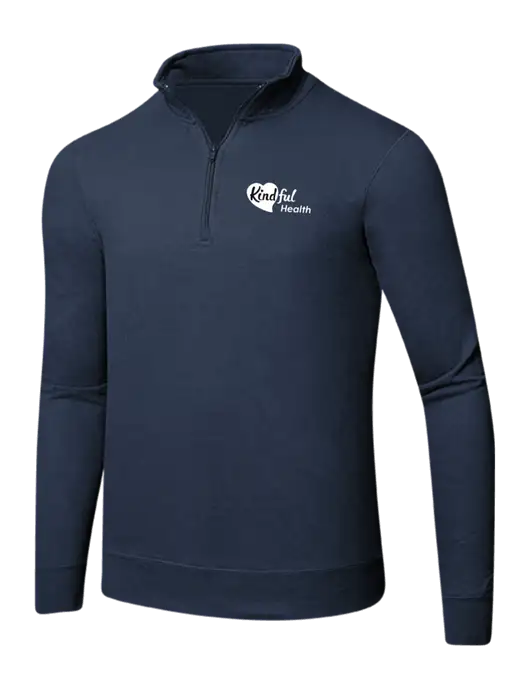 Team Navy 8.5 oz Ring Spun 1/4 Zip Pullover Sweatshirt w/Kindful Health Logo