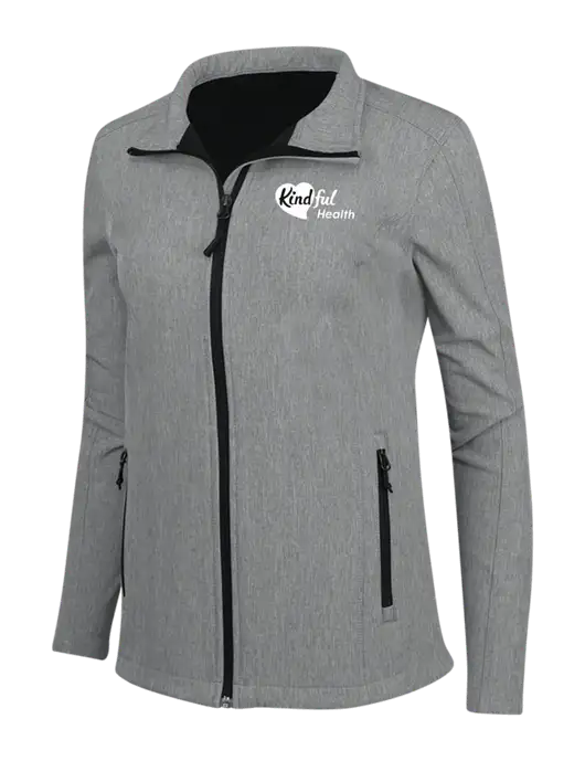 Medium Grey Heather Womens Core Soft Shell Jacket w/Kindful Health Logo
