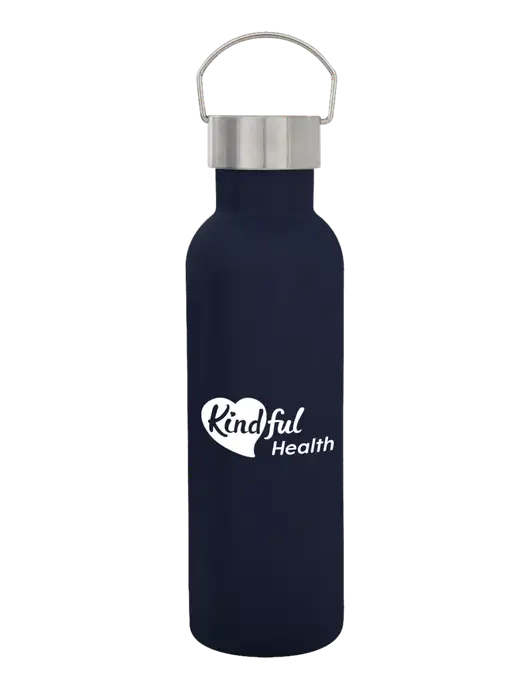 28 oz Dark Navy Bubbli Stainless Steel Bottle w/Kindful Health Logo