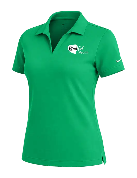NIKE Kelly Green Womens Dri-Fit Micro Pique Polo w/Kindful Health Logo