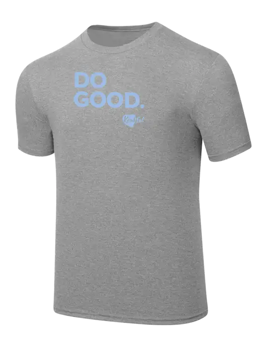 Simply Soft Heathered Light Grey 4.5oz  Poly/Combed Ring Spun Cotton T-Shirt w/Do Good. Logo