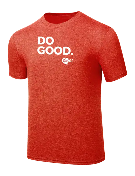 Simply Soft Dark Orange Heathered 4.5oz  Poly/Combed Ring Spun Cotton T-Shirt w/Do Good. Logo