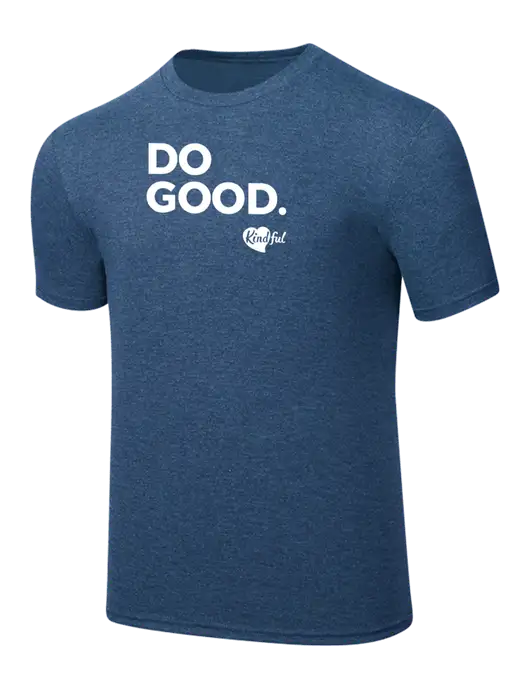 Simply Soft Heathered Navy 4.5oz  Poly/Combed Ring Spun Cotton T-Shirt w/Do Good. Logo