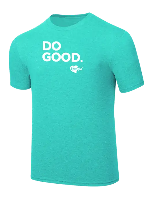 Simply Soft Light Teal Heathered 4.5oz  Poly/Combed Ring Spun Cotton T-Shirt w/Do Good. Logo