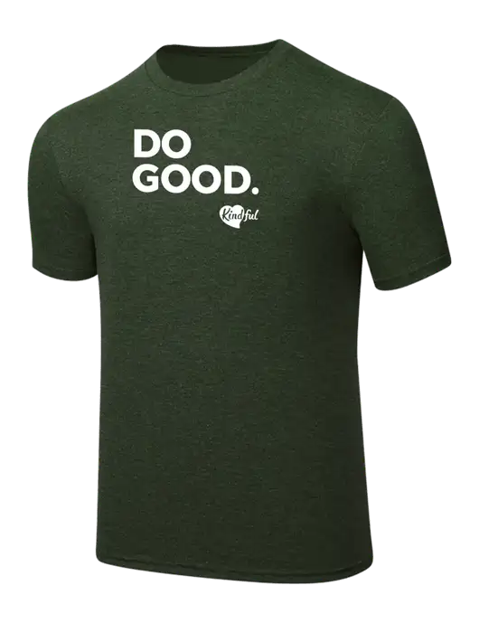 Simply Soft Heathered Forest Green 4.5oz  Poly/Combed Ring Spun Cotton T-Shirt w/Do Good. Logo