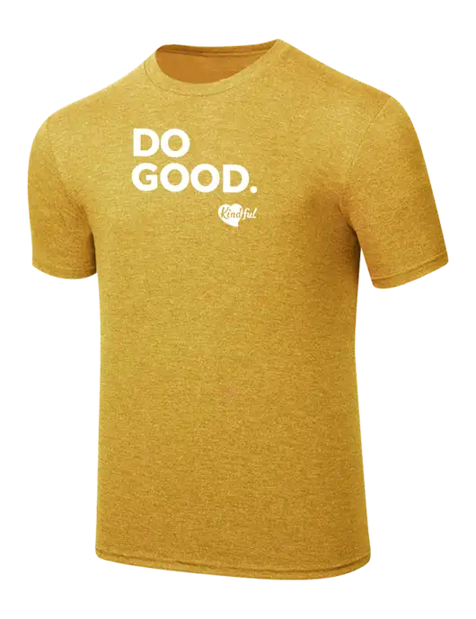 Simply Soft Yellow Gold Heathered 4.5oz Poly/Combed Ring Spun Cotton T-Shirt
 w/Do Good. Logo