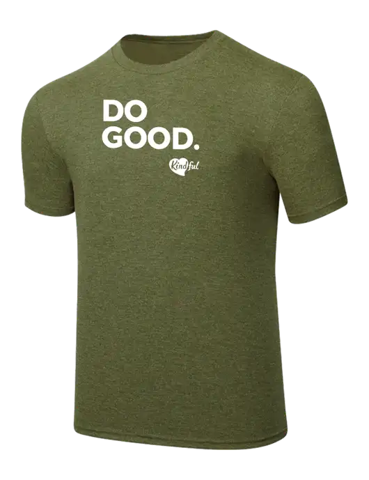 Simply Soft Military Green Frost 4.5oz Poly/Combed Ring Spun Cotton T-Shirt w/Do Good. Logo