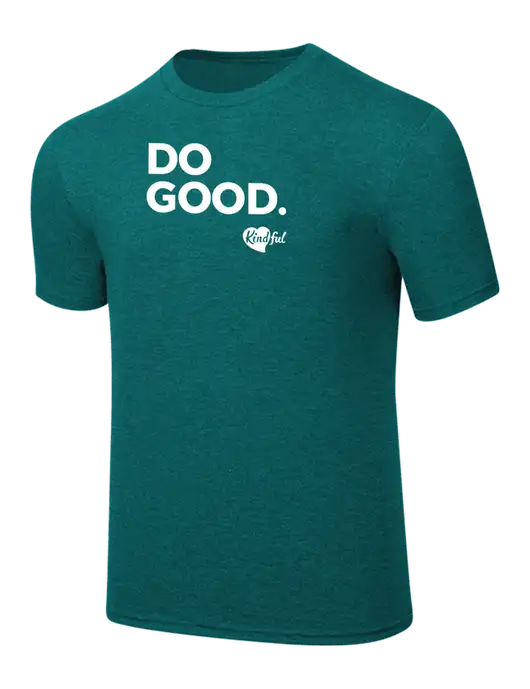 Simply Soft Heathered Dark Teal 4.5oz  Poly/Combed Ring Spun Cotton T-Shirt w/Do Good. Logo