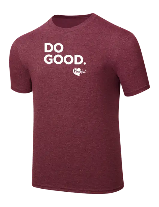 Simply Soft Maroon Frost 4.5oz  Poly/Combed Ring Spun Cotton T-Shirt w/Do Good. Logo