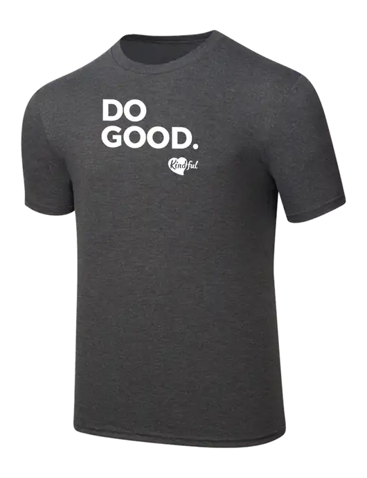 Simply Soft Heathered Charcoal 4.5oz  Poly/Combed Ring Spun Cotton T-Shirt w/Do Good. Logo