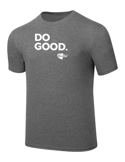 Simply Soft Heathered Medium Grey 4.5oz  Poly/Combed Ring Spun Cotton T-Shirt w/Do Good. Logo