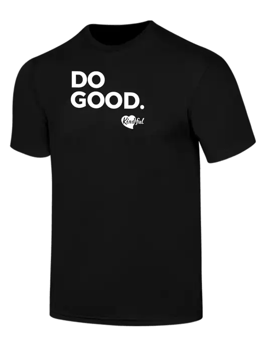 Simply Soft Black 4.5oz  Poly/Combed Ring Spun Cotton T-Shirt w/Do Good. Logo