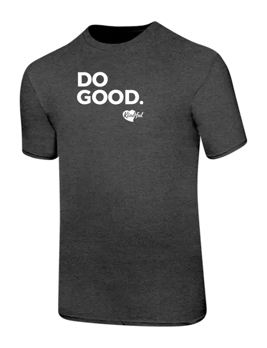 Ring Spun Dark Heather Grey 4.5 oz T-Shirt w/Do Good. Logo