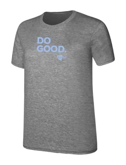 Womens Ring Spun Light Grey Heather 4.5 oz T-Shirt w/Do Good. Logo
