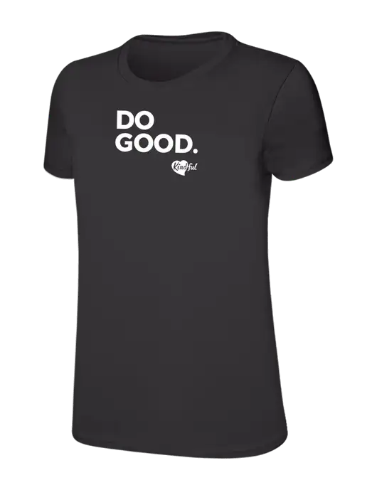 Womens Ring Spun Charcoal 4.5 oz T-Shirt w/Do Good. Logo