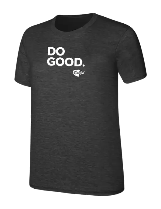 Womens Ring Spun Dark Heather Grey 4.5 oz T-Shirt w/Do Good. Logo