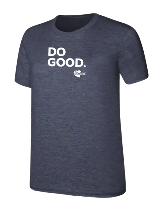 Womens Ring Spun Heather Navy 4.5 oz T-Shirt w/Do Good. Logo