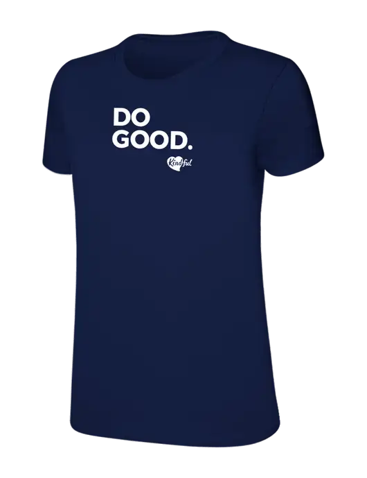 Womens Ring Spun Navy 4.5 oz T-Shirt w/Do Good. Logo