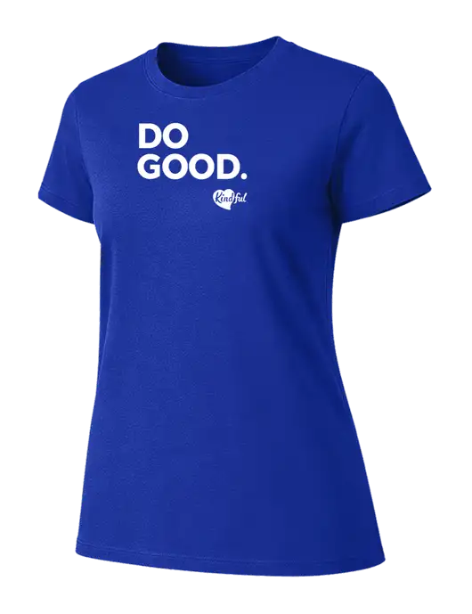 Womens Ring Spun Royal 4.5 oz T-Shirt w/Do Good. Logo