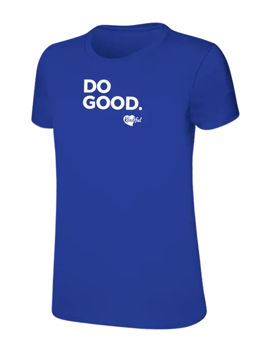 Womens Ring Spun Royal 4.5 oz T-Shirt w/Do Good. Logo