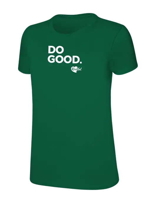 Womens Ring Spun Kelly Green 4.5 oz T-Shirt w/Do Good. Logo