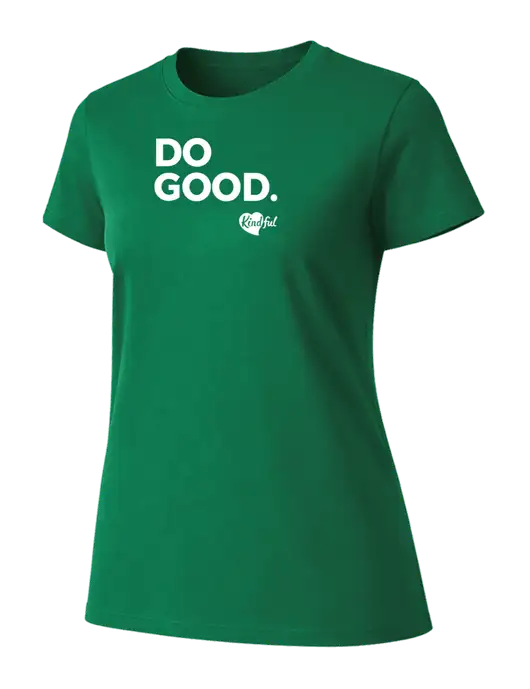 Womens Ring Spun Kelly Green 4.5 oz T-Shirt w/Do Good. Logo