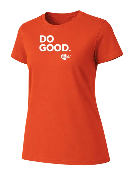 Womens Ring Spun Orange 4.5 oz T-Shirt w/Do Good. Logo