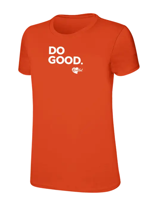 Womens Ring Spun Orange 4.5 oz T-Shirt w/Do Good. Logo